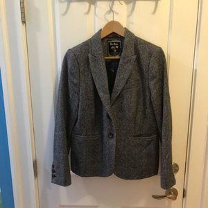 Boden US12R Black and White Herringbone Moon Tweed Jacket Blazer